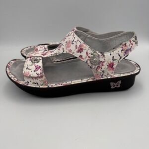 Alegria Kendra Floral Leather Rocker Sandals KER-7505 Size 40 US 9-9.5